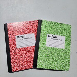 2 Pack Oxford Composition Notebooks 9.75 x 7.5" School Journals Wide Ruled Paper